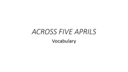 ACROSS FIVE APRILS Vocabulary