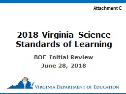 2018 Virginia Science Standards of Learning