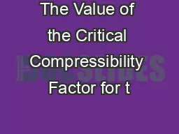 The Value of the Critical Compressibility Factor for t
