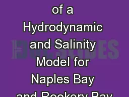 Development of a Hydrodynamic and Salinity Model for Naples Bay and Rookery Bay