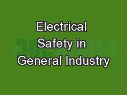 Electrical Safety in General Industry