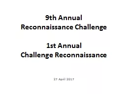 9th Annual  Reconnaissance Challenge