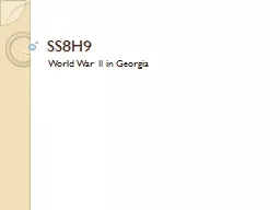 SS8H9 World War II in Georgia
