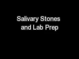 Salivary Stones and Lab Prep