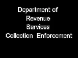 Department of Revenue Services Collection  Enforcement