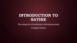Introduction to Satire The
