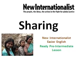 Sharing New Internationalist Easier English