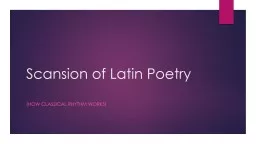 Scansion of Latin Poetry