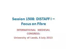 Session 1508: DISTAFF I –