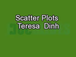 Scatter Plots Teresa  Dinh