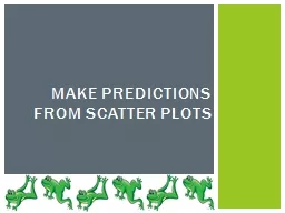 Identify patterns and Make Predictions from Scatter Plots