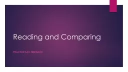 Reading and Comparing Practice SAC Feedback