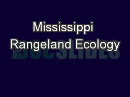 Mississippi Rangeland Ecology
