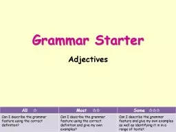 Grammar Starter Word classes revisited!