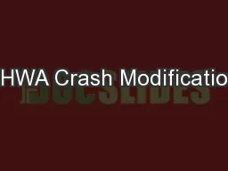 FHWA Crash Modification