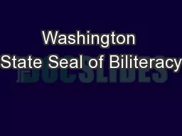 Washington State Seal of Biliteracy