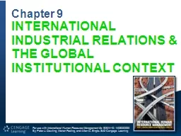 INTERNATIONAL INDUSTRIAL RELATIONS & THE GLOBAL INSTITUTIONAL CONTEXT