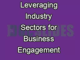 Leveraging Industry Sectors for Business Engagement &