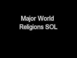 Major World Religions SOL
