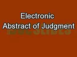 Electronic Abstract of Judgment