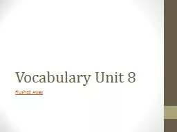 Vocabulary Unit 8 Flushed Away