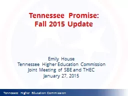 Tennessee Promise: Fall 2015 Update