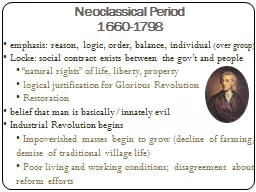 Neoclassical Period  1660-1798