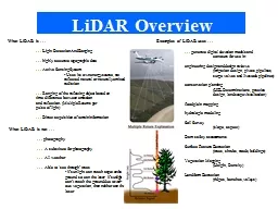 LiDAR Overview What LiDAR is . . .