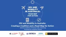 HIV and Mobility in Australia: Road Map for Action