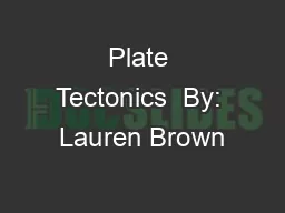 Plate Tectonics  By: Lauren Brown
