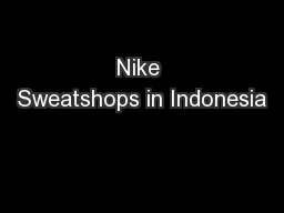 Nike Sweatshops in Indonesia