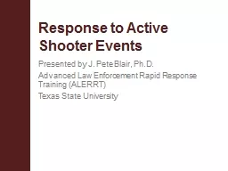 Response to Active Shooter Events