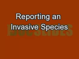 Reporting an Invasive Species