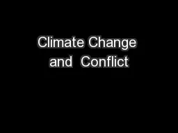 Climate Change and  Conflict