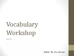 Vocabulary Workshop Unit 4