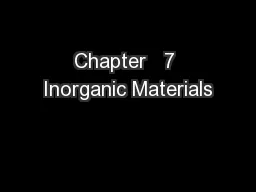 Chapter   7 Inorganic Materials