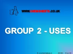 GROUP 2 - USES  ©  www.chemsheets.co.uk