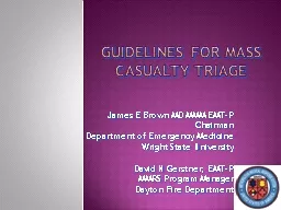 Guidelines for Mass Casualty Triage