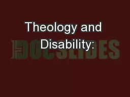 Theology and  Disability: