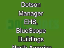 Melissa Dotson Manager EHS, BlueScope Buildings North America
