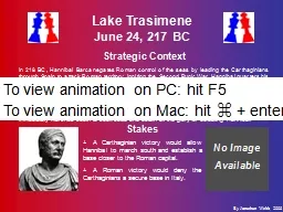 Lake Trasimene June 24, 217 BC