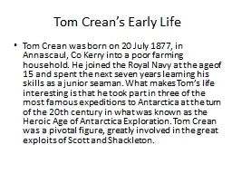 Tom  Crean’s  Early Life