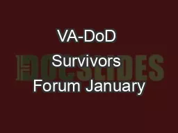 VA-DoD Survivors Forum January