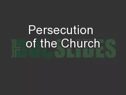Persecution of the Church