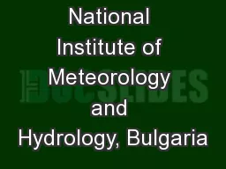 National Institute of Meteorology and Hydrology, Bulgaria