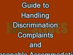 A Step-by-Step Guide to Handling Discrimination Complaints and Reasonable Accommodations