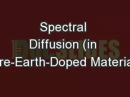 Spectral Diffusion (in Rare-Earth-Doped Materials)
