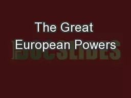 The Great European Powers