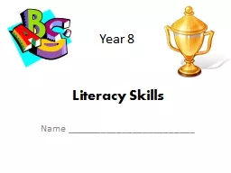 Year  8 Literacy Skills Name _________________________