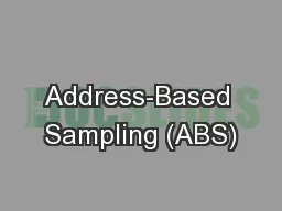 Address-Based Sampling (ABS)